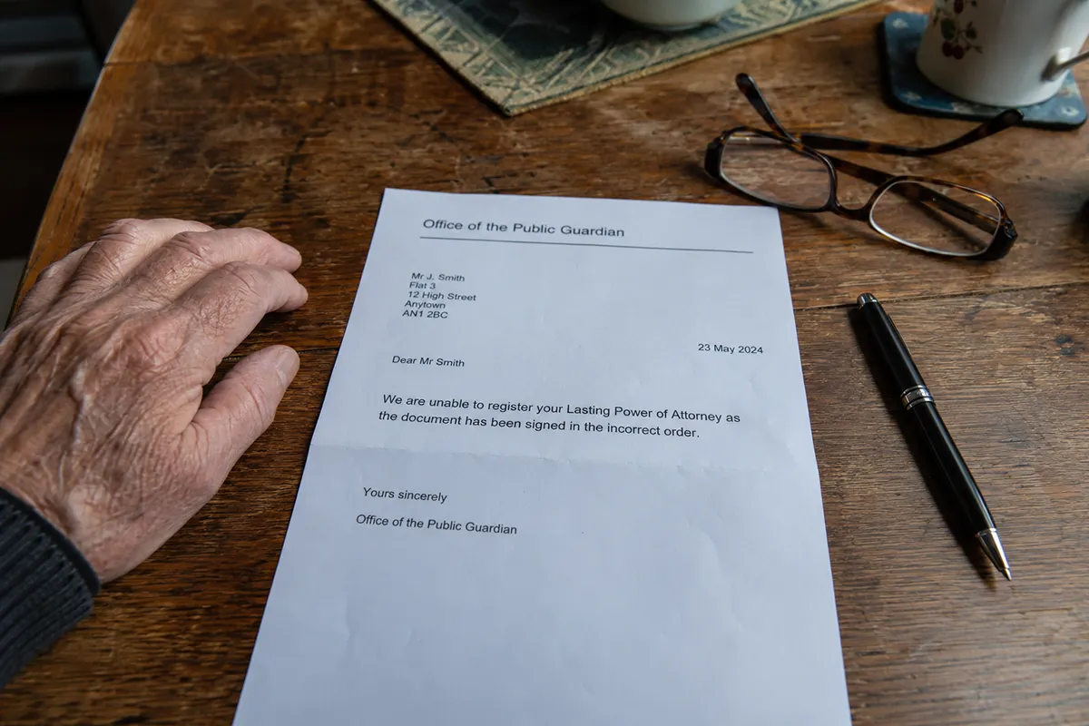 A rejected Power of Attorney letter from the government